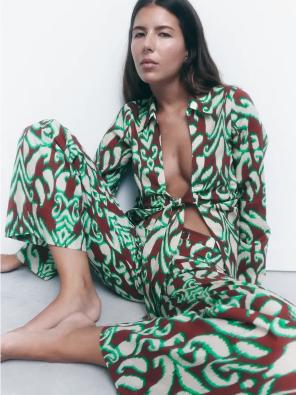 Zara Selena Cotton Print Two Piece Set